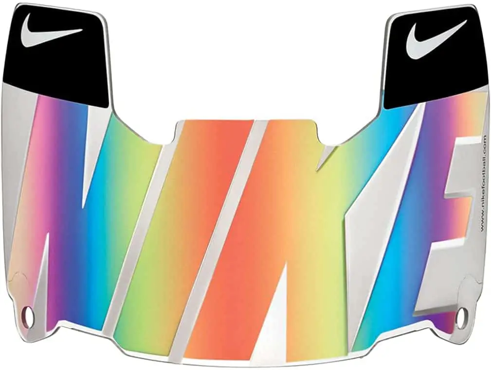 Visor baolina kitra amerikana tsara indrindra miaraka amin'ny fijery mampatahotra- Nike Gridiron Eye Shield 2.0 miaraka amin'ny Decals
