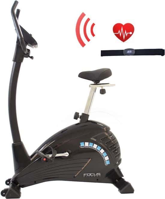 สุดยอดจักรยานฟิตเนสพร้อมเข็มขัดวัดอัตราการเต้นของหัวใจ: จักรยานออกกำลังกาย FitBike Ride 5 HRC