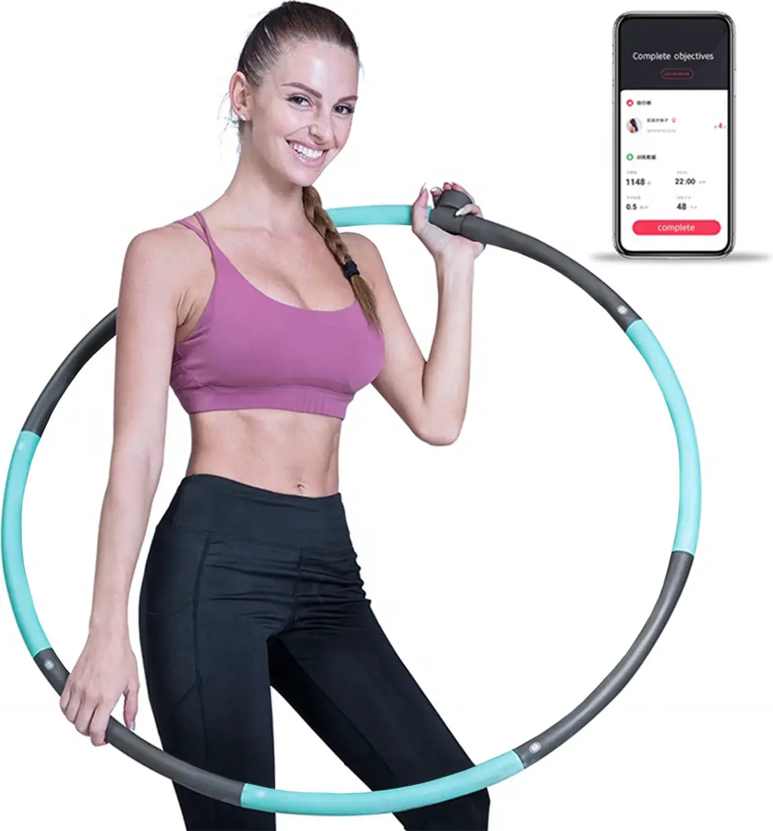 Hula Hoop Fitness tsara indrindra amin'ny App- Smart Hula Hoop miaraka amin'ny Smart Sensor sy App