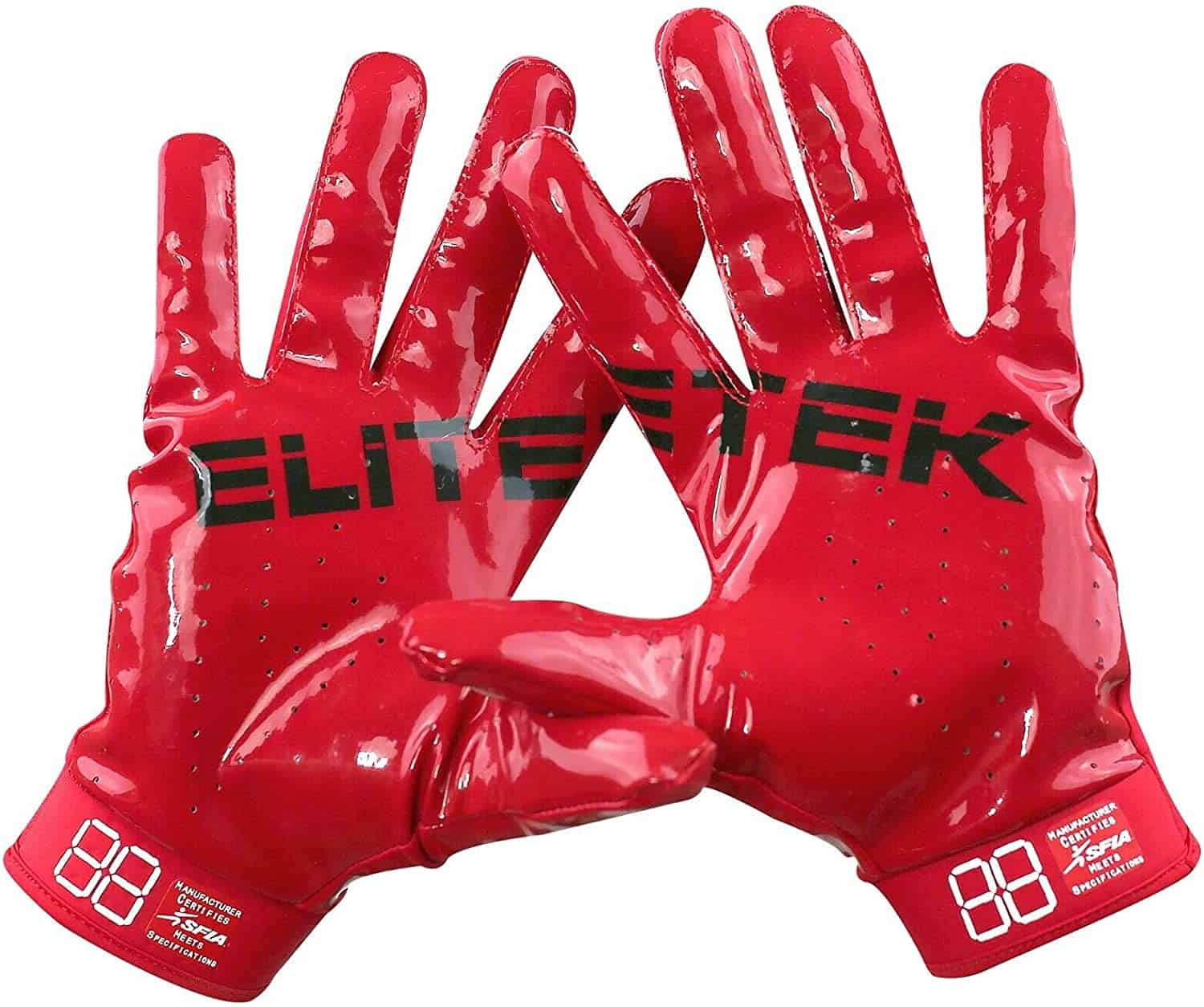 ถุงมืออเมริกันฟุตบอลที่ปรับแต่งได้ดีที่สุด - EliteTek RG-14 ถุงมือฟุตบอลกระชับแน่นพิเศษ