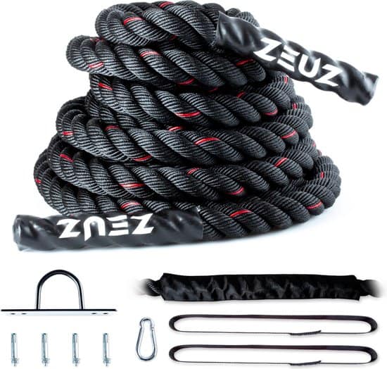 เชือกและเชือกประกบฟิตเนสที่ดีที่สุดโดยรวม: ZEUZ® 9 Meter พร้อมวัสดุติดตั้ง